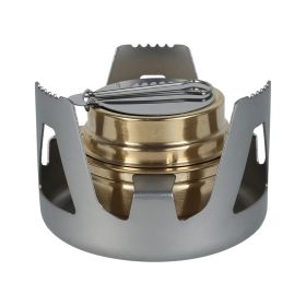 1pc Portable Outdoor Alcohol Stove Lightweight Brass Burner With Aluminium Stand